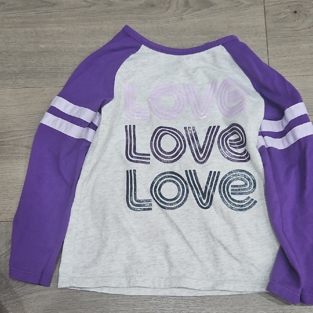 Garanimals Purple and Gray Long Sleeve Tee with Retro Love Design
